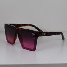 Quay Australia HINDSIGHT 135 Tortoise Pink Mirrored Shield Sunglasses READ