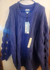 Future Collective Women's Plus Size 3X Blue Reese Blutstein Cozy Sweater- NWT