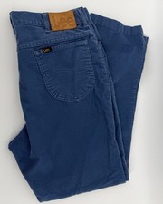 Vintage Lee Corduroy Pants Men s 36x34 Blue USA Made Union Made 70s 80s Straight