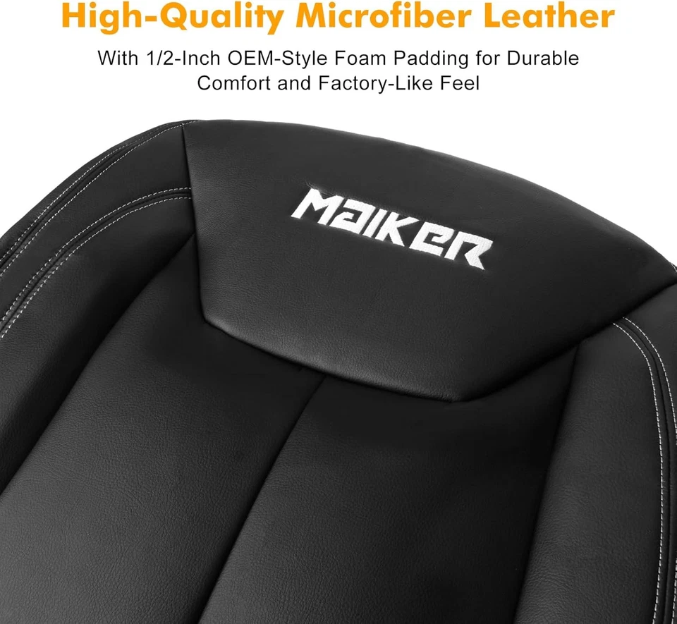 Driver Seat Bottom Replacement Cover Leather For Jeep Wrangler JK 2007-2017 Trim - Imagem 2 de 4