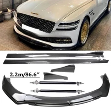 Carbon Fiber Front Bumper Lip Spoiler Splitters Body Kit For Genesis G70 G80 G90