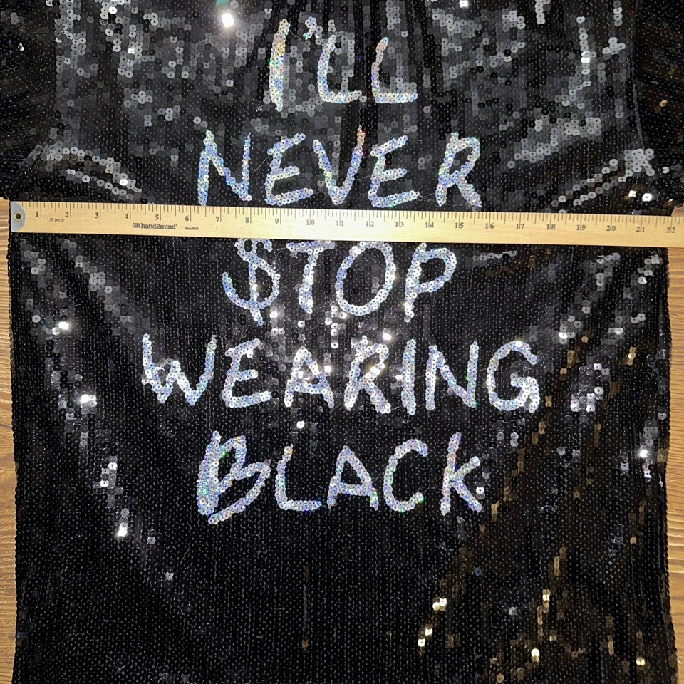 Vestido Negro Lentejuelas Grande Cóctel Fiesta I’ll Never Stop Usar Negro Rodilla Foto 2 de 4