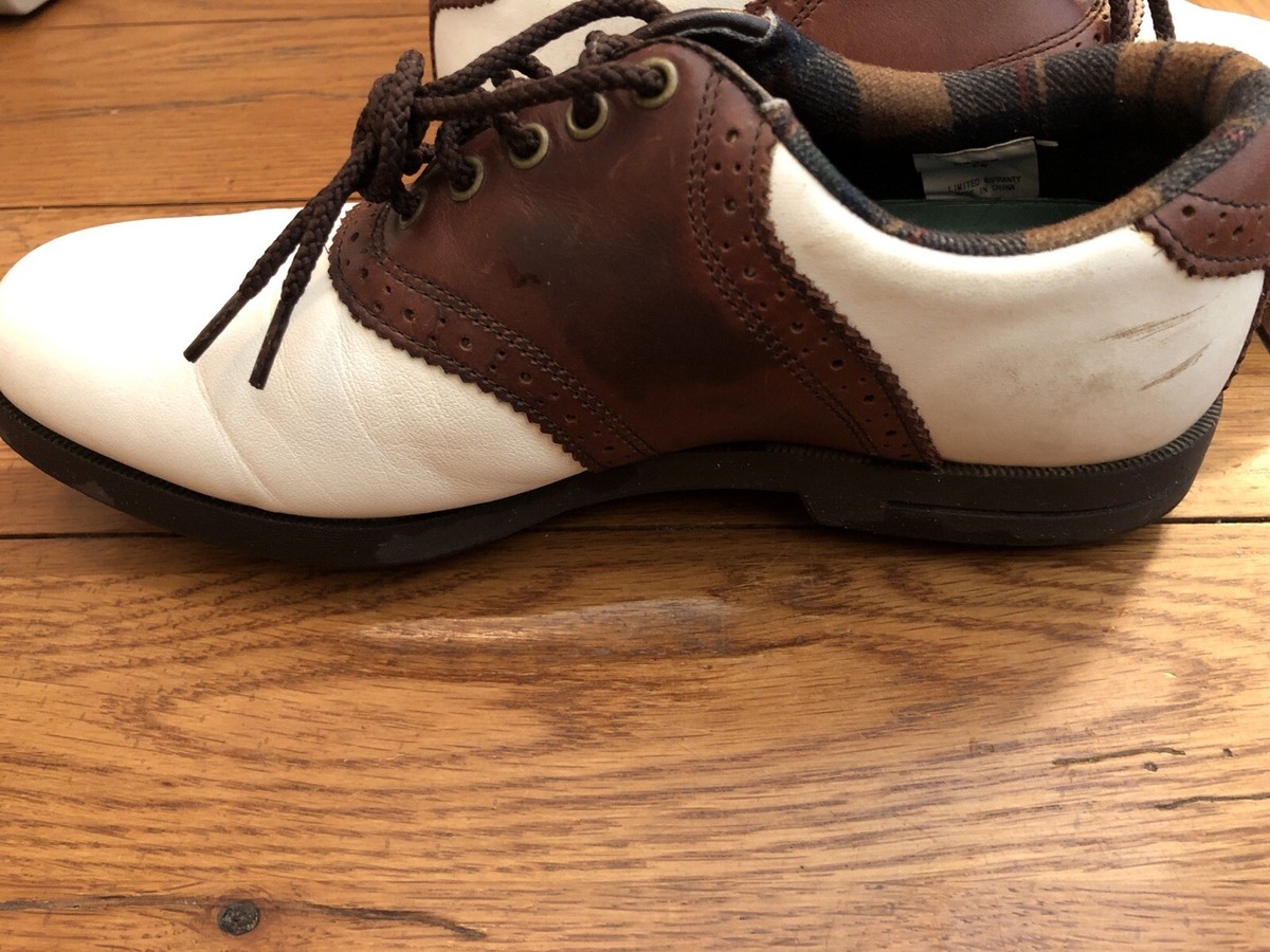 FOOTJOY Soft-Joy SIERRA Womens Brown/White Saddle Spikes Golf