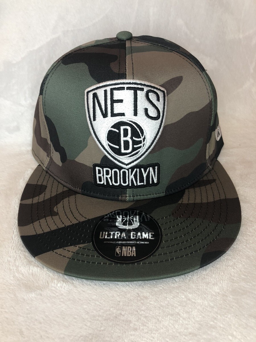 Brooklyn Nets Camouflage Snapback Cap Hat Army ultra NBA game NWT