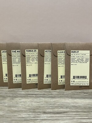Le Labo EDP sample fragrances, Assorted, 0.75ml/0.025 Fl Oz  New & Carded.