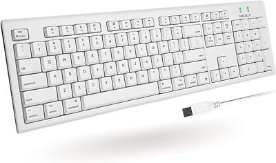 Macally USB Wired Keyboard for Mac Extended with Number Keypad, Spill Proof