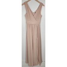 Lulus Women's Sz. S Thoughts of Hue Blush Surplice Maxi Dress In Blush