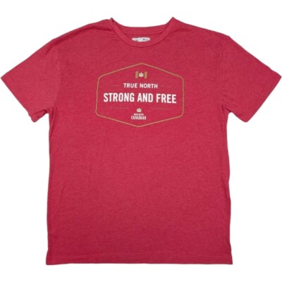 Vintage Molson Canadian ''True North Strong and Free'' T-Shirt Red Men's Large Y2K