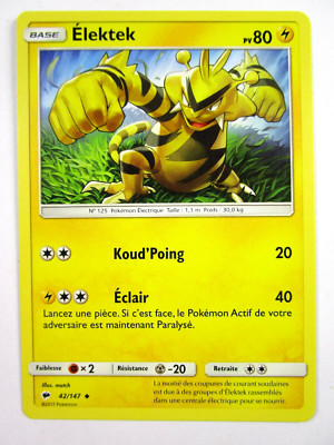 Pokemon Karte Elektktek 42/147 SL3 Sonne & Mond Brennende Schatten Fr