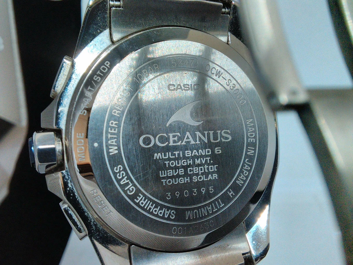 CASIO OCEANUS MANTA OCW-S3000-1AJF USED Men's Analog DATE Solar Wristwatch Japan