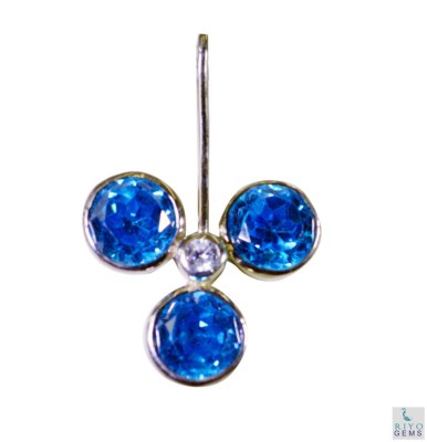 fascinating Blue Topaz 925 Sterling Silver Blue Pendant genuine india US gift