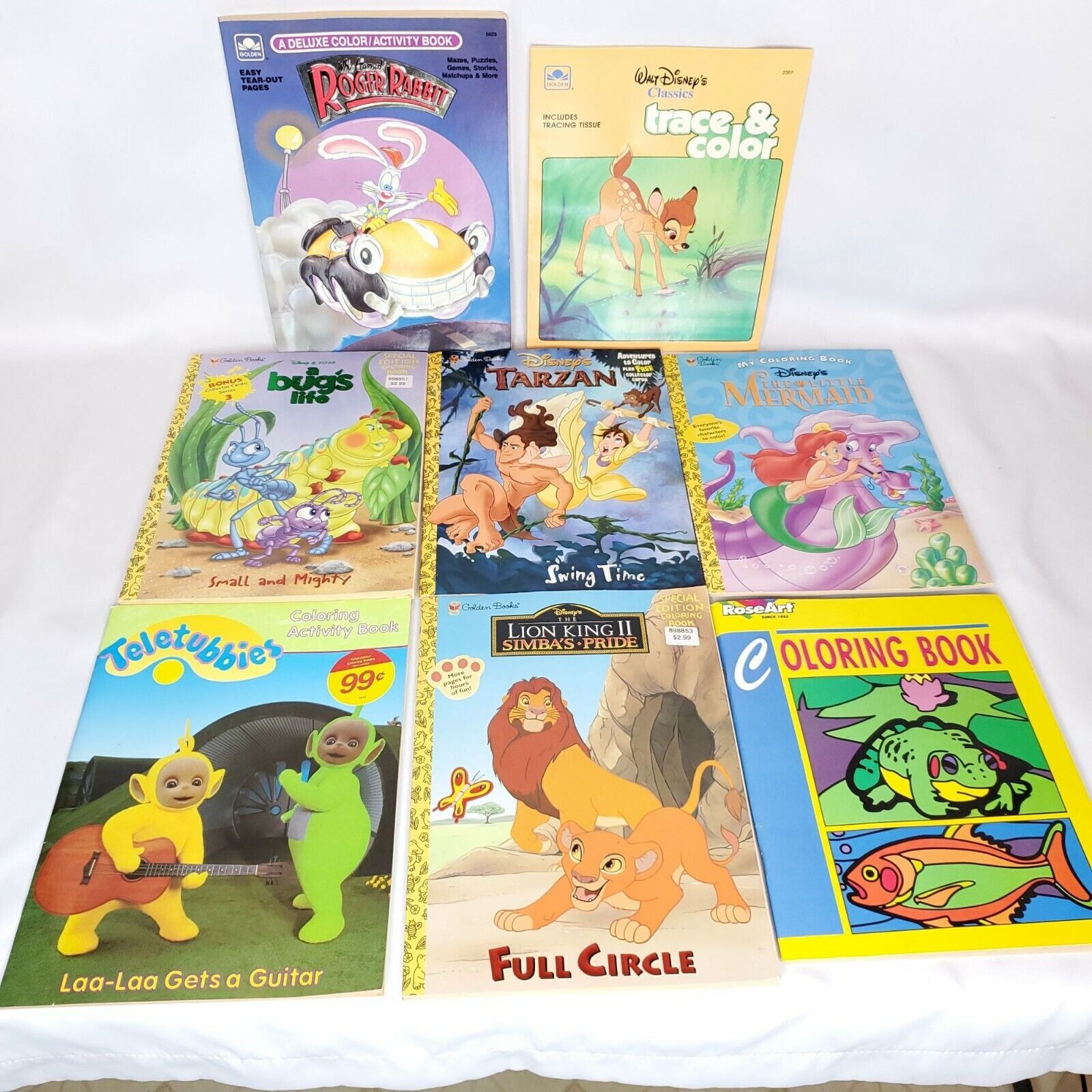 21 NOS Vintage Coloring Books Disney Telletubbies Roger Rabbit Trace Color  Bambi   eBay