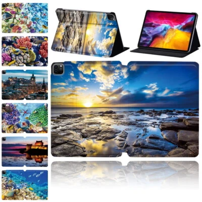 Printed Scenery PU Leather Tablet Cover Case For Apple iPad 5/6/7/8/9/10/Mini - Image 1 of 4
