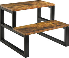 2-Step Wooden Step Stools for Adults Kids, Heavy Duty Bedside Step Stool with 50