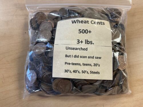 Mint Bag 1909-1958 Lincoln Wheat Penny Cent Lot ~ Mixed PDS ~ 500 Coins + BONUS - Picture 1 of 3