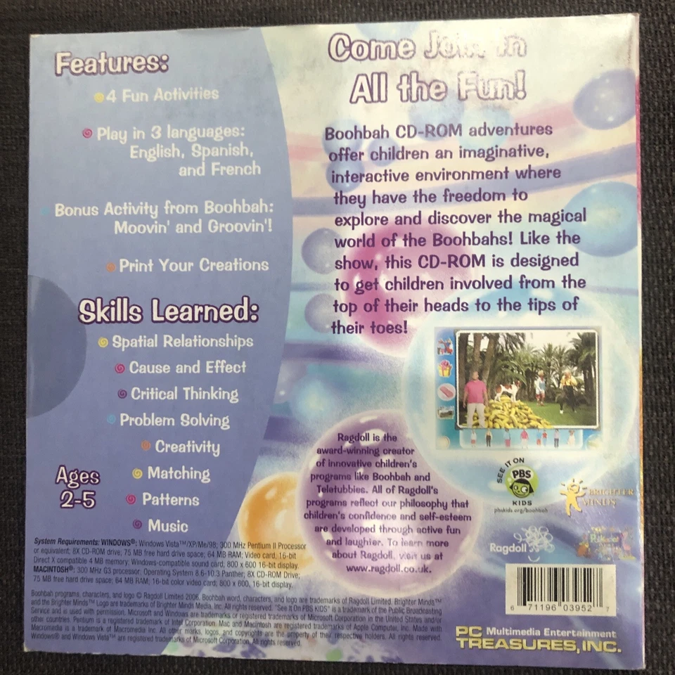BoohBah Wiggle & Giggle (Ages 2-5) (CD, 2006) for Win/Mac -NEW PC CD in SLEEVE - Image 3 of 4