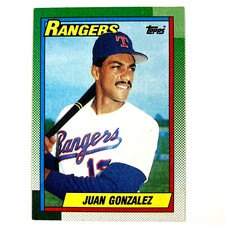 Juan Gonzalez 1990 Topps Rookie Card #331 MLB Texas Rangers. rookie card picture