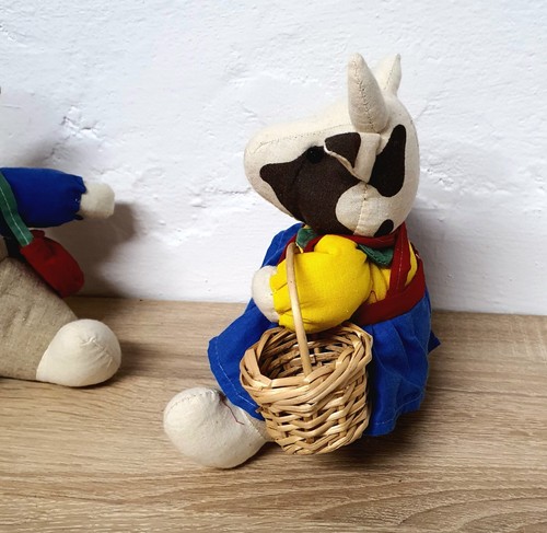 Peluche Rigido Statuina Mucca 20 cm Ottime Condizioni Vintage - Foto 7 di 18