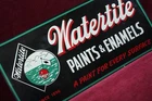 * VINTAGE WATERTITE PAINTS ENAMELS TIN SIGN DONASCO 8-50 EMBOSSED ADVERTISING *