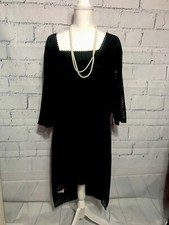 Esprlia Black Lace Fishtail High /Low Lined Dress 4XL