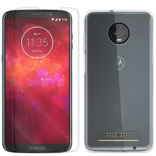 Heavy-Duty Tempered Glass Screen Protecto Case for Motorola Moto Z3 XT1929 Phone - 第 1/1 張圖片