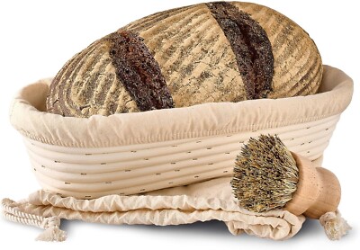 Gärkörbchen Oval 35 cm Gärkorb Brotbacken Set Brotkorb Proofing Basket Backkorb