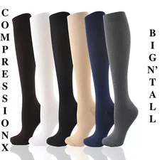 Big N Tall Compression X Socks Pain Relief Calf Leg Foot Support Stocking 4XL