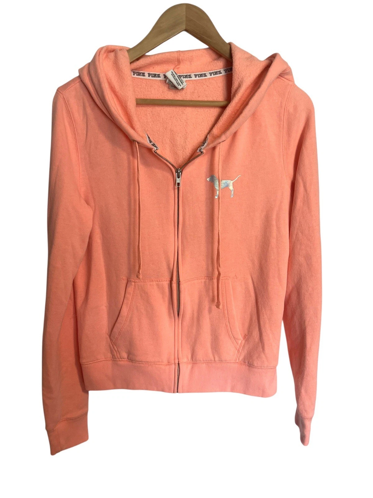 UNDERCOVER Felpa con cappuccio Victoria's Secret ROSA full zip arancione taglia media