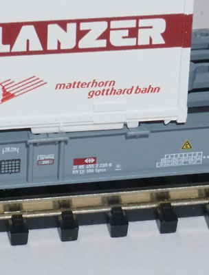 Wagon Porte-conteneurs Fleischmann échelle N – SBB CFF Avec 2 Conteneurs Planzer – Époque 4