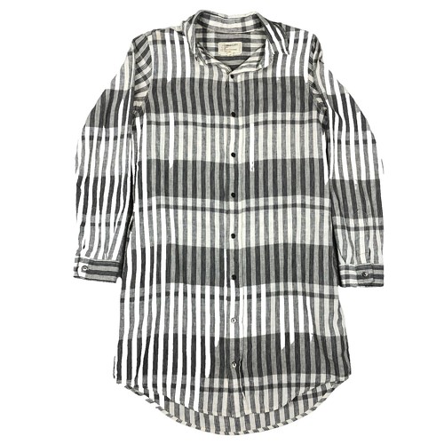 NWT: CURRENT/ELLIOTT ANA Maxi Plaid Shirt dress Black/White Size 1(Small),  $398! | eBay