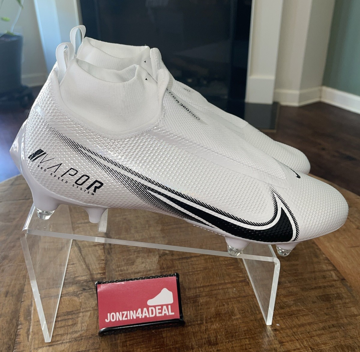 Size 14.5 Nike Vapor Edge Pro 360 Detachable White Football  display picture 2