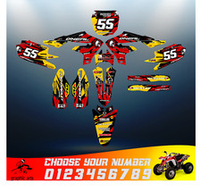 Yamaha YZ250F YZ450F 2018-2020 Full Graphics Kit Black Yellow Red Nr55 MX Decals