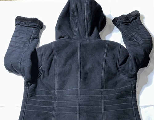 Preowned- Gallery Button Front Pea Coat Hoodie Womens (Size 1X) - Picture 6 of 7