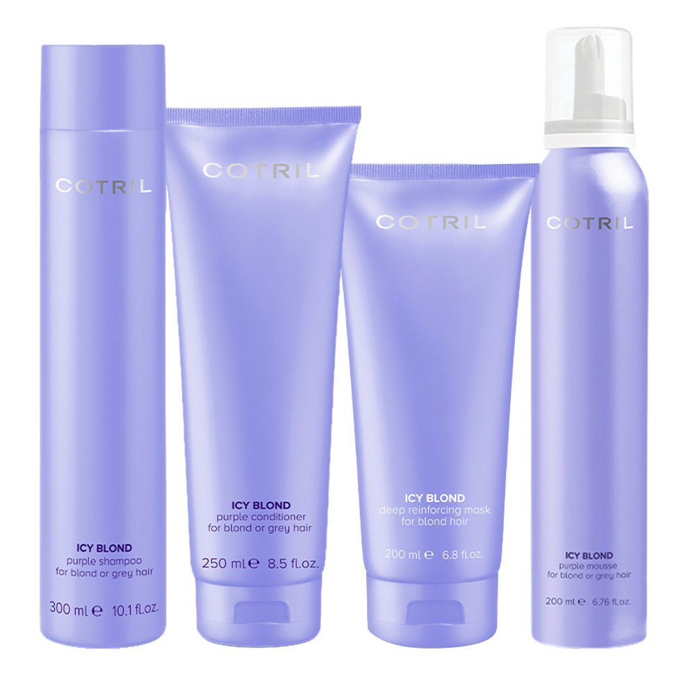 Cotril Icy Blond Purple Shampoo+Conditioner+Reinforcing Mask+Purple Mousse 300+2