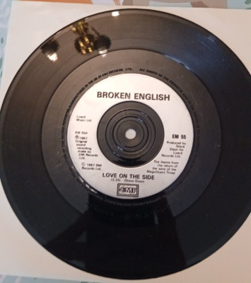 Broken English 7'' Vinyl Love On The Side-EMI EM 55 UK 1987 Deep in my heart EX