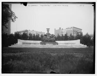 G.G. Barnard's Great God Pan statue Columbia College c1900 Large Old Photo