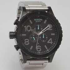 Nixon 51-30 Chrono Watch Silver Steel Used Box Included