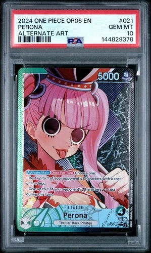 2024 One Piece OP06 En Perona Alternate Art #021 PSA 10 Gem Mint