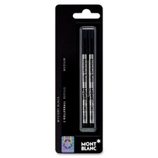 Mont Blanc Rollerball Pen Refill Medium Point Black 2 Pack MNB107877