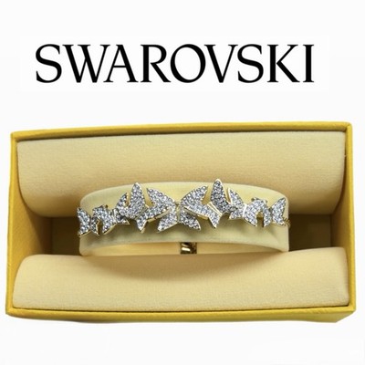 Swarovski Idyllia Lilia Butterfly Bracelet White Crystals, Gold