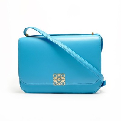Authentische LOEWE Goya Medium Ledertasche in Türkis Schultertasche blau WS26274