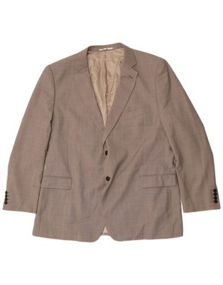 Marks & Spencer Mens 2 Button Blazer Jacket UK 48 2XL Grey Wool RJ15