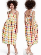 Christopher John Rogers X Target Plaid Wide Strap Tie Waist Dress Sz.2~NEW