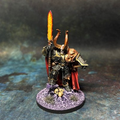 Chaos Lord schön bemalt AoS Slaves to Darkness Miniatur Old World Fantasy
