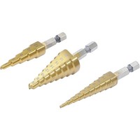 "1/4\" HSS- Stufenbohrer- Satz 3 - 20 Mm 3- Teilig Titannitriert"