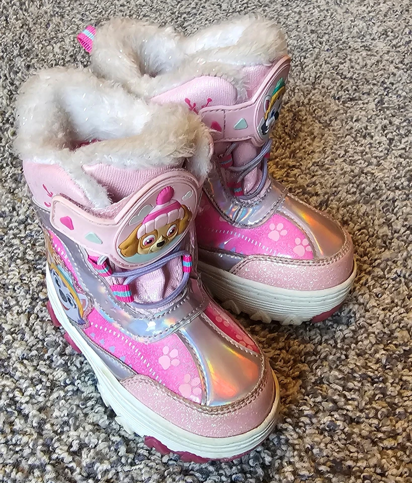 Botas de neve de inverno PAW PATROL infantil meninas EUA tamanho 6 - Imagem 4 de 4