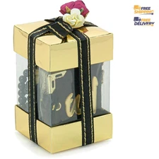 Elegant Window Box Mini Quran Set with Pearl Tasbih, Black - 5" Spiritual Gift