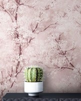 Newroom Vliestapete Rosa Blumen Floral Romantisch Baum BläTter Schlafzimmer