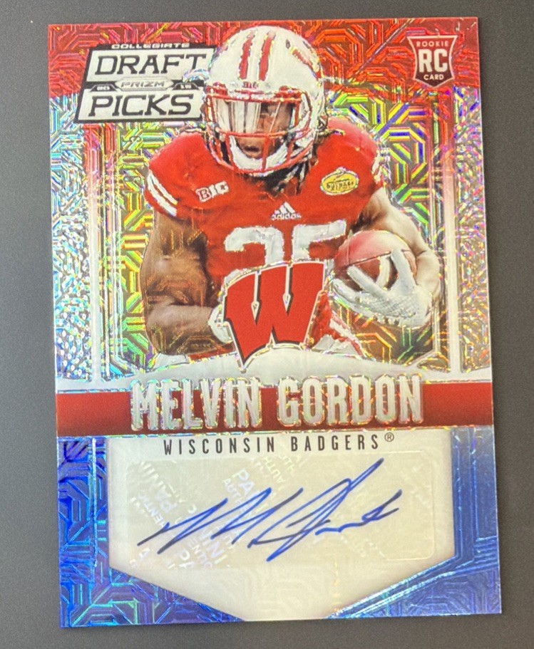 2015 Panini Collegiate Draft Picks Melvin Gordon Rookie Auto /25 #132 Wisconsin