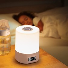 Touch Control LED Night Light with Digital Time Display – Bedroom Bedside Lamp